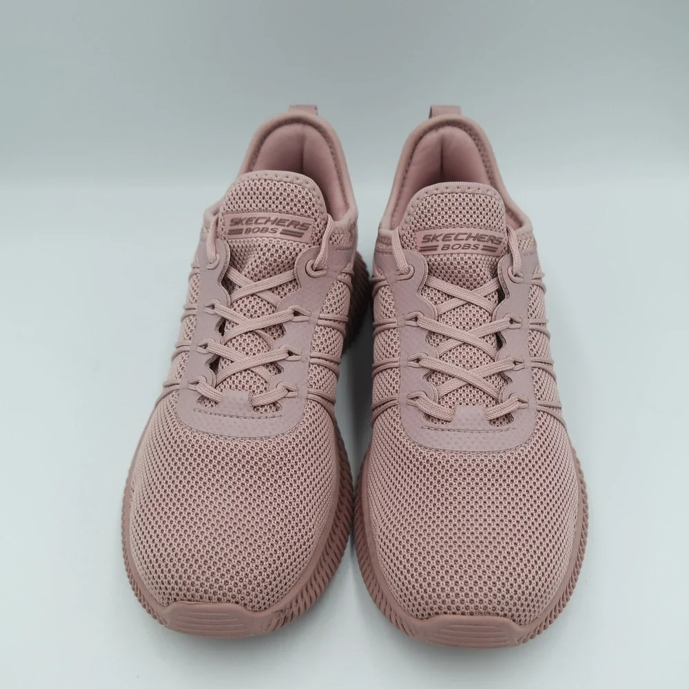 Skechers BOBS Sport Squad Mauve Pink Knit Sneakers 117417 Womens 6.5